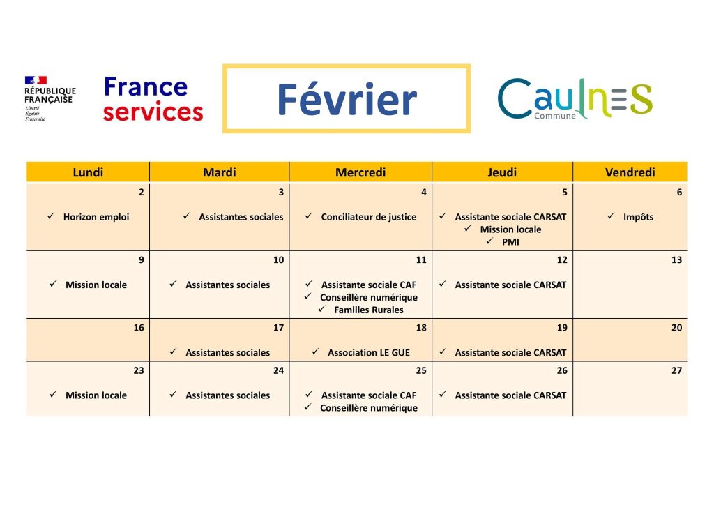 permanences France Service février 2026