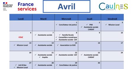 permanences france services Avril 2026