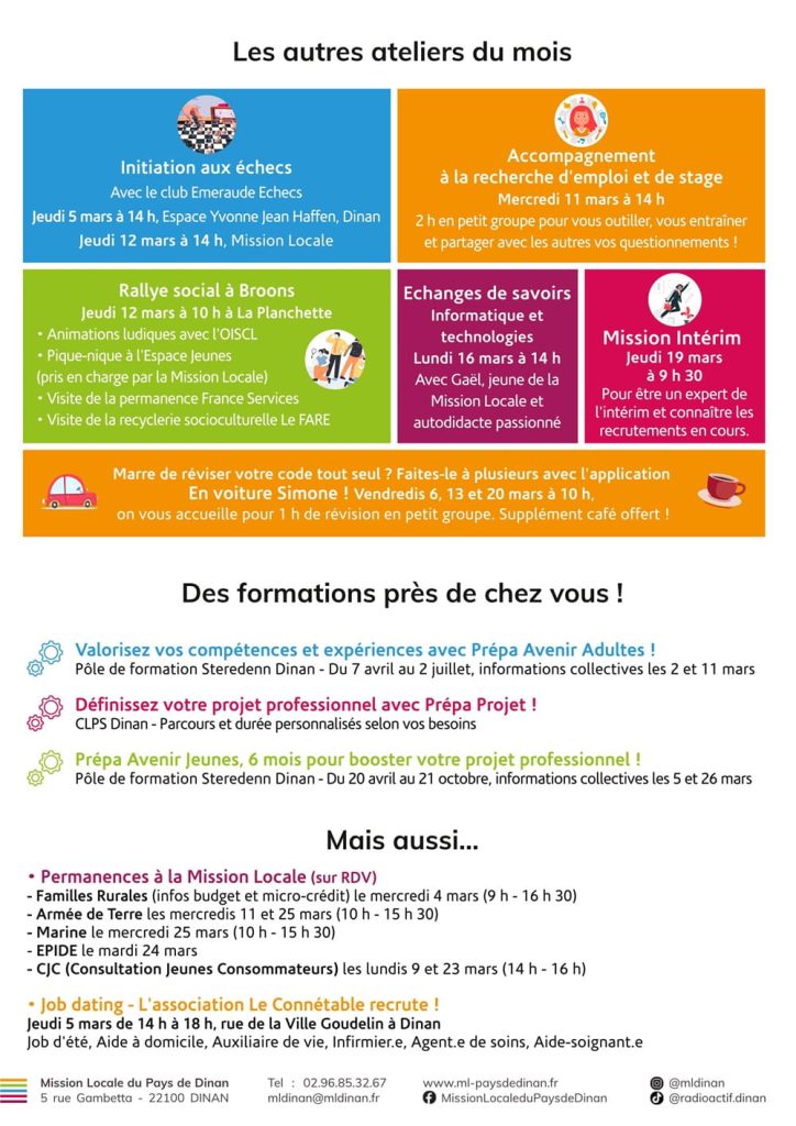 Mission locale programme Mars 2026 verso