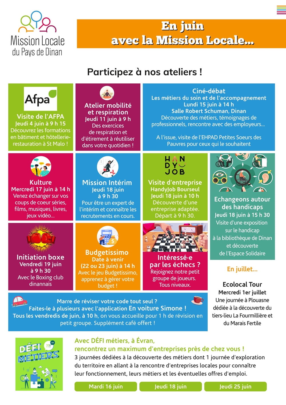 programme mission locale juin 2026