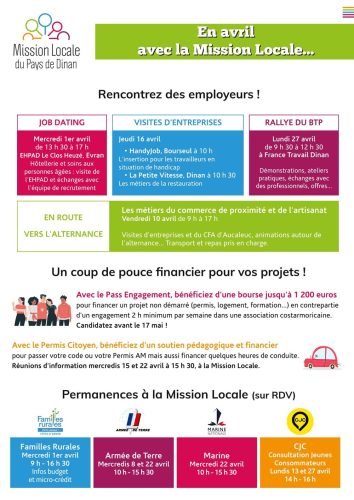 Lire la suite à propos de l’article Mission locale en avril