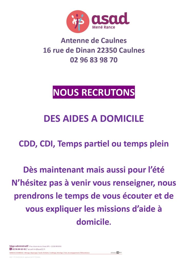 recrutement CAULNES printemps 2026