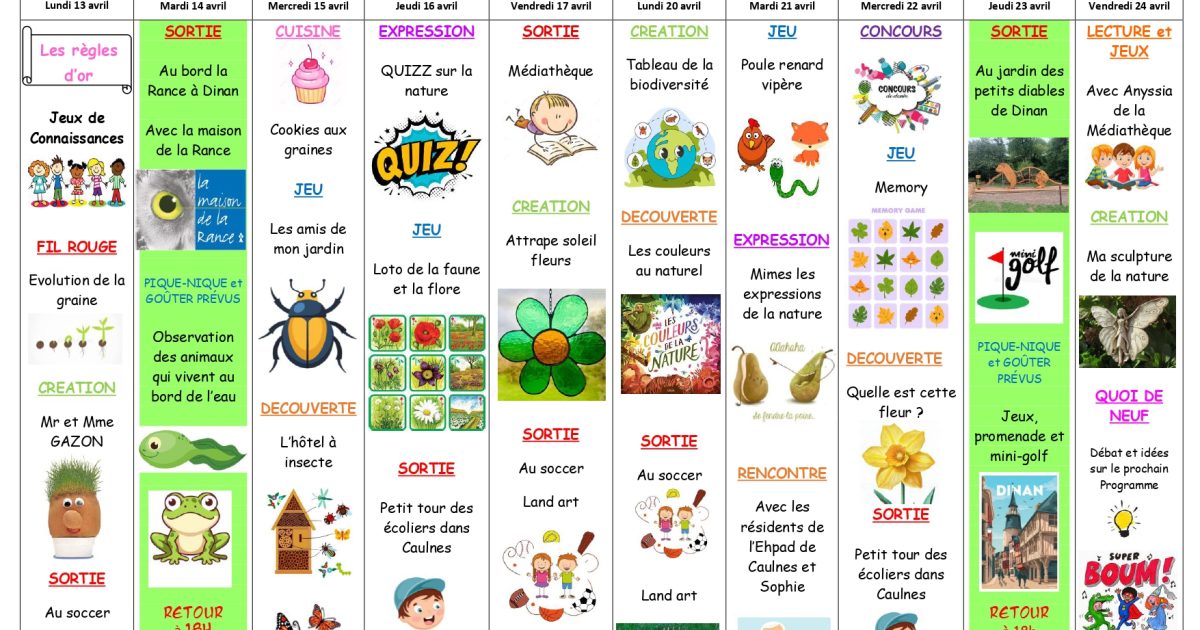 Programme ALSH | Vacances d&rsquo;Avril à Caulnes