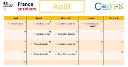Permanences france services Caulnes août 2026