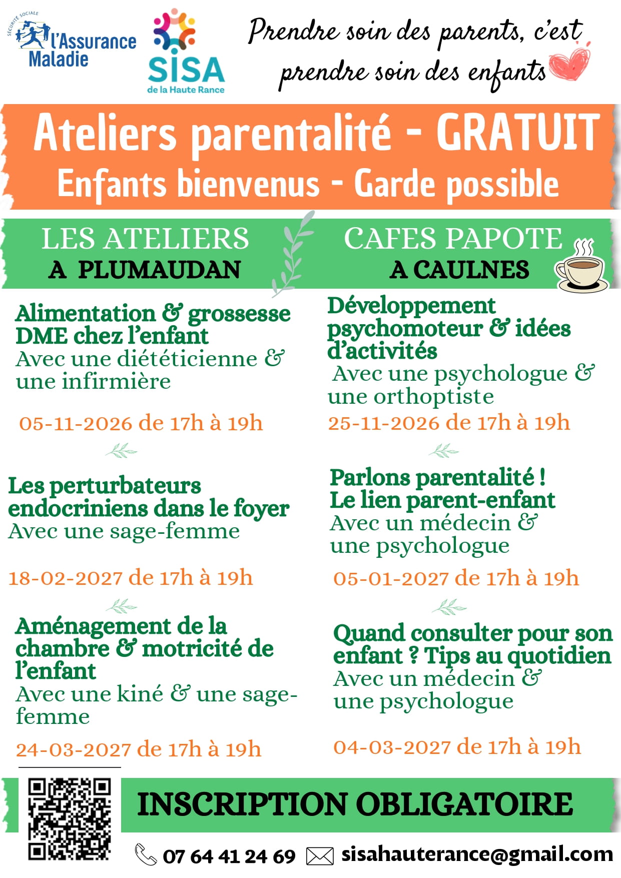 Ateliers parentalité 2026-2027 SISA